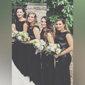 Black Sequin bridesmaid dress